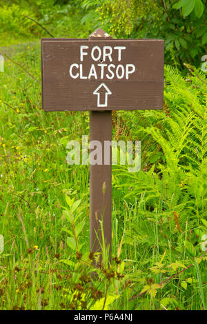 Fort a mare segnavia, memoriale nazionale forte di Clatsop, Lewis e Clark National Historic Trail, Lewis e Clark National Historical Park, Oregon Foto Stock