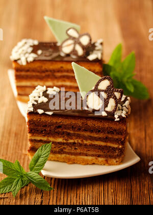 Il cioccolato pan di spagna. Foto Stock