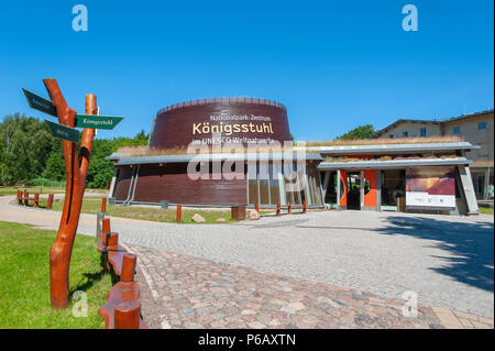 Königsstuhl centro del Parco Nazionale di Jasmund National Park, Sassnitz, Rügen, Meclenburgo-Pomerania Occidentale, Deutschland, Europa Foto Stock