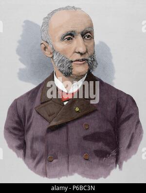 Jules MÃ©linea (1838 âA io  1925) . Statista francese il primo ministro dal 1896 al 1898. Incisione, 1892. Colorati. Foto Stock