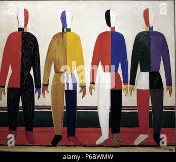 MALEVICH. KASIMIR. PINTOR RUSO. 1878 - 1935. ' DEPORTISTAS ' , AÑO 1928-1932. MUSEO ESTATAL RUSO. PETERSBURGO DI SAN. Foto Stock