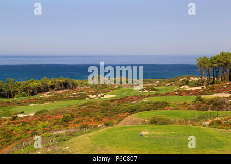 Scogliere a ovest del campo da golf, Obidos, Portogallo Foto Stock