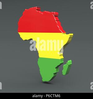 Africa paesi 3D bandiera mappe su uno sfondo grigio Foto Stock