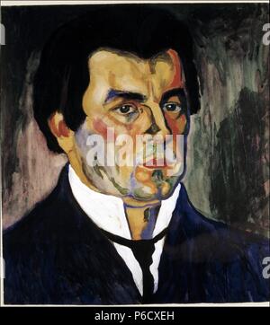 MALEVICH. KASIMIR. PINTOR RUSO. 1878 - 1935. ' AUTORRETRATO ' , ACUARELA del año 1908. MUSEO ESTATAL RUSO. PETERSBURGO DI SAN. Foto Stock