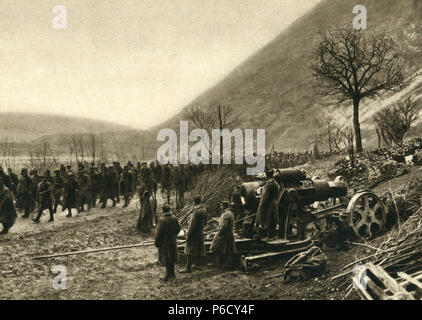 Punto di raccolta, dei prigionieri di guerra e i soldati italiani, ww1, la prima guerra mondiale, la prima guerra mondiale Foto Stock