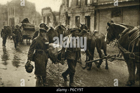 Ambulanza, la guerra mondiale i prigionieri britannici, SAINT-QUENTIN, ww1, la prima guerra mondiale, la prima guerra mondiale Foto Stock