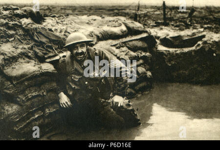 Soldati britannici, in trincea, ww1, la prima guerra mondiale, la prima guerra mondiale Foto Stock