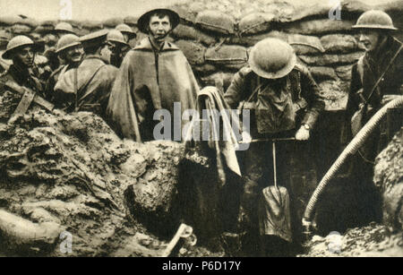 La guerra di attrito, soldati britannici, ww1, la prima guerra mondiale, la prima guerra mondiale Foto Stock