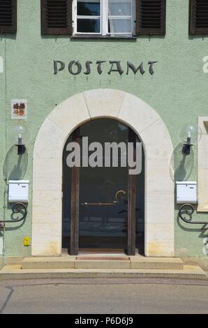 Un antico ufficio postale di Lauingen an der Donau, Schwaben (Baviera, Germania) Foto Stock