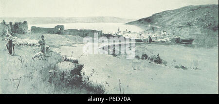 . Tiberiade . Immagine presa dal titolo: 'Pilgerritt. Bilder aus Palästina und Syrien ... Mit Illustrationen von R. Mainella' Autore: GONZENBACH, C. von. Segnatura: "British Library HMNTS 10126.l.19.' pagina: 255 Luogo di pubblicazione: Berlin Data di pubblicazione: 1895 Emissione: identificatore monografico: 001461219 esplorare: trovare questa voce nella British Library catalogo, 'Esplora'. Scarica il PDF di questo libro (volume: 0) immagine trovata sul libro scansione 255 (NB non necessariamente un numero di pagina) scarica l'OCR-derivato il testo di questo volume: (testo normale) o (JSON) Cliccate qui per vedere tutte le illustrazioni in questo Foto Stock
