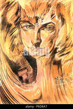 Inglese: Ignacy Stanisaw Witkiewichz - Ritratto od Sig.ra ukotyska come una sfinge . Febbraio 1928 81 Witkacy Zukotynska sfinks Foto Stock