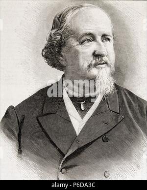 ARRIETA , Emilio. COMPOSITOR ESPAÑOL. PUENTE DE LA REINA 1823 - 1894. GRABADO RETRATO. ILUSTRACION ESPAÑOLA Y AMERICANA.