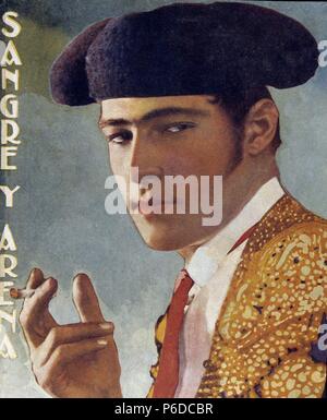 VALENTINO , Rodolfo. Attore ITALIANO. 1895 - 1926. Cartello de sangre Y ARENA. Foto Stock