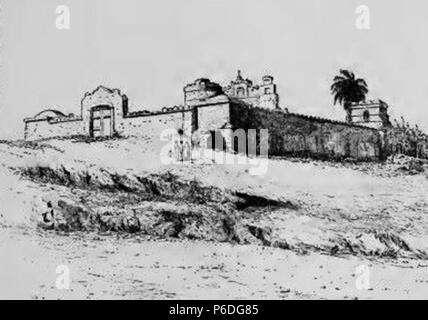 Español: Grabado del libro il Guatemala, la terra del quetzal de William T. Brigham, publicado en 1887. La Iglesia del Cerrito del Carmen en la Ciudad de Guatemala en 1884. 1884 50 Guatemala terra quetzal Brigham 1887 05 Foto Stock