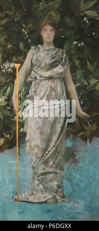 . Latino: Imene . Raffigurato persona: la dea greca del matrimonio e la festa di nozze . tra il 1884 e il 1886 54 Imene da Thomas Wilmer inumidendo, olio e foglia oro su pannello in legno dorato 1884-6 telaio Foto Stock