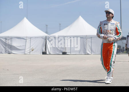 Di Joliet, in Illinois, Stati Uniti d'America. Il 29 giugno, 2018. Chase Briscoe (60) è pronta per la pratica per la Overton's 300 alla gara motociclistica su pista di Chicagoland in Joliet, Illinois. Credito: Stephen A. Arce/ASP/ZUMA filo/Alamy Live News Foto Stock