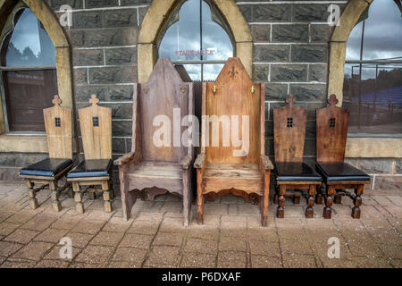 Ballarat, Victoria, Australia, 30 giugno 2018. Cavalieri di fuoco Display - 30 giugno 2018,Kryal Castle - Ballarat,Victoria, Australia. Credito: Brett keating/Alamy Live News Foto Stock