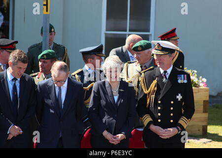 Vigore il giorno, Llandudno, Wales UK, Sabato 30 Giugno 2018. Princess Anne e Theresa Maggio, frequentando le forze armate giorno Llandudno. Carta di credito/Mike Clarke/ Alamy Live News Foto Stock