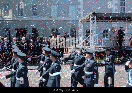 Vigore il giorno, Llandudno, Wales UK, Sabato 30 Giugno 2018. Princess Anne e Theresa Maggio, frequentando le forze armate giorno Llandudno. Carta di credito/Mike Clarke/ Alamy Live News Foto Stock