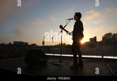 Kelly Jones da Stereophonics esegue sul palco principale al festival TRNSMT a Glasgow Green. Foto Stock