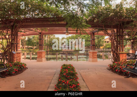 Ingresso del giardino di speranza e di coraggio memorial garden e santuario di Naples, Florida. Foto Stock