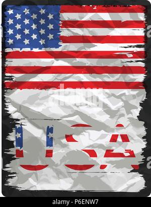 Bandiera americana design poster Illustrazione Vettoriale