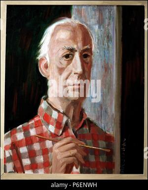 HIDALGO DE CAVIEDES, HIPOLITO. PINTOR ESPAÑOL. MADRID 1901-1994. AUTORRETRATO. AÑO 1984. Foto Stock