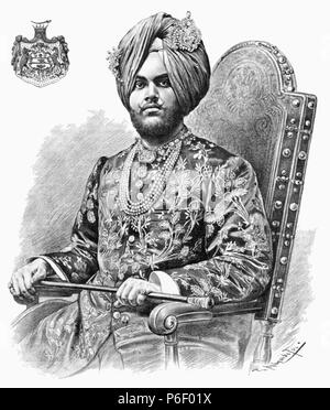 39 Dschagat Dschit Gurdit Singh Maharajah von Kapurthala 1893 Th. Mayerhofer Foto Stock