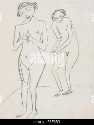 . L uomo e la donna presto 1910s 41 Ernst Ludwig Kirchner - uomo e donna - Foto Stock