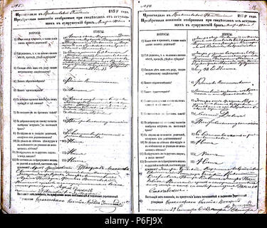 . Krekenavos RKB 1874-1882 priešsantuokin?s apklausos knyga. Krekenavos Šv?. Mergel?s Marijos ?mimo ? Dang? 1874-1882 bazilikos incontrato? Priešsantuokin?s apklausos knyga . N/A 58 Krekenavos RKB 1874-1882 PS apklausos knyga 014 Foto Stock