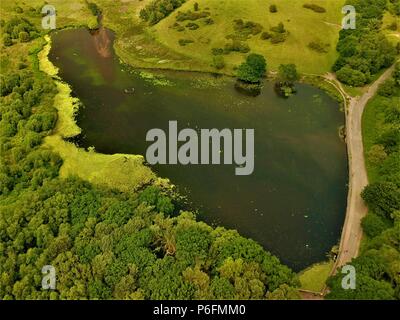La fotografia aerea di una città parchi Birmingham Inghilterra Foto Stock