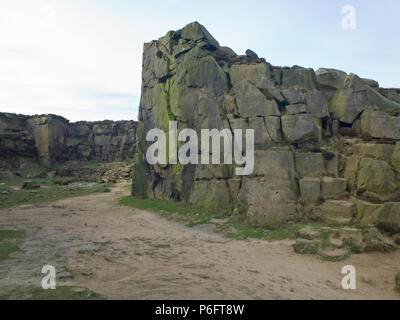 Un gelido inverno mattina a Ilkley Moor West Yorkshire Regno Unito Foto Stock