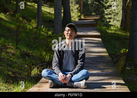 Splendidi paesaggi del nord al Lago Kanas National Park, Xinjiang, Cina Foto Stock