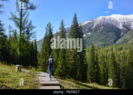 Splendidi paesaggi del nord al Lago Kanas National Park, Xinjiang, Cina Foto Stock