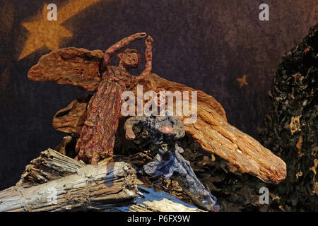 Christmas Angel, la scena della Natività, la nascita di Gesù, San Biagio Chiesa a Zagabria in Croazia Foto Stock