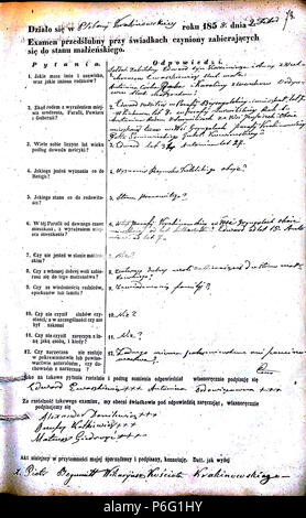 . Krekenavos RKB 1855-1860 priešsantuokin?s apklausos knyga. Krekenavos Šv?. Mergel?s Marijos ?mimo ? Dang? 1855-1860 bazilikos incontrato? Priešsantuokin?s apklausos knyga . N/A 54 Krekenavos RKB 1855-1860 PS apklausos knyga 146 Foto Stock