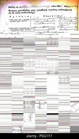 53 Krekenavos RKB 1855-1860 PS apklausos knyga 009 Foto Stock