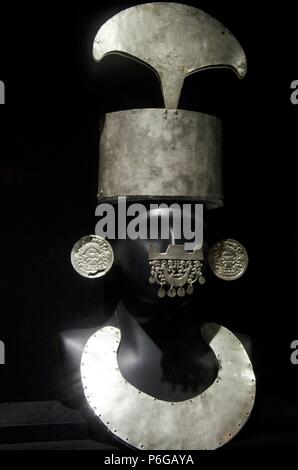 Gioielleria precolombiana cultura Chimú 1100 AC-1470 AC Perú. Foto Stock