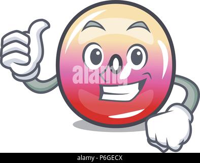 Thumbs up anello jelly candy cartoon di caratteri Illustrazione Vettoriale