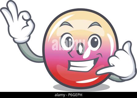 Call me jelly ring candy mascotte cartoon Illustrazione Vettoriale