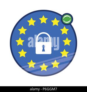 Politica sulla Privacy Icona Aggiorna Illustrazione Vettoriale