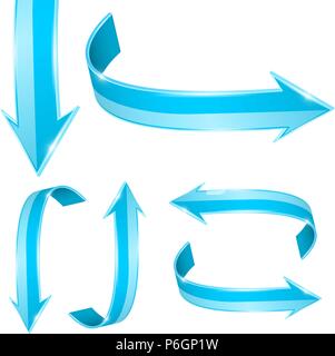 Le frecce blu. Web 3d icone lucido Illustrazione Vettoriale