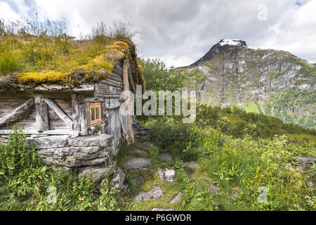 Alp antiche capanne di Homlongsetra, Norvegia, malghe di ex contadini di montagna Foto Stock