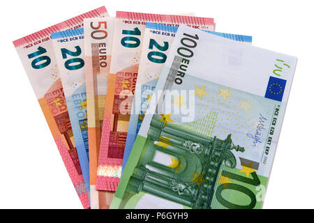 Varie Euro isolato Foto Stock