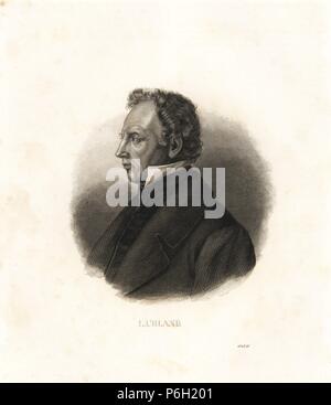 Johann Ludwig Uhland (1787-1862), poeta tedesco, filologo e storiografo letterario. Litografia da P. Wurster da Carl Hoffmann il libro del mondo, Stuttgart, 1848. Foto Stock