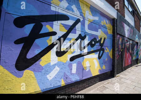 Arte di strada al mercato di Sneinton, Nottingham City Nottinghamshire England Regno Unito Foto Stock