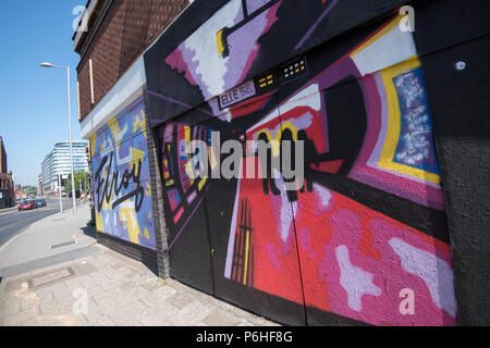 Arte di strada al mercato di Sneinton, Nottingham City Nottinghamshire England Regno Unito Foto Stock