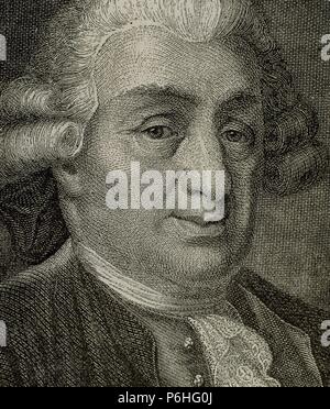 Carlo Goldoni (1707-1793). Drammaturgo italiano e librettista dalla Repubblica di Venezia. Incisione. Xix secolo. Foto Stock