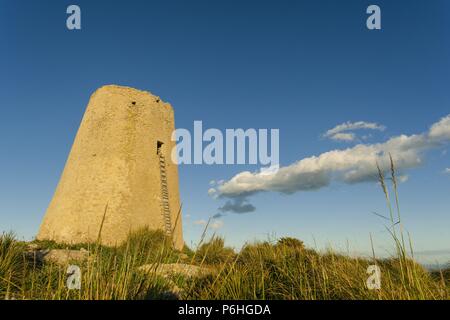 Talaia Moreia, edificada en 1580, macizo de Cap de Ferrutx , Parque Natural de Llevant, Artà. Mallorca, Islas Baleares, España. Foto Stock