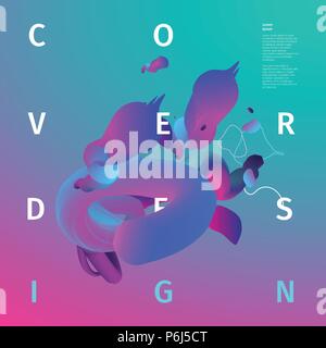 Retrò 80s sfondo. Poster di moda. Memphis stile retrò con sfondo multicolore di forme geometriche semplici. Forma di fluido illustrazione. Eps10 vettore. Illustrazione Vettoriale